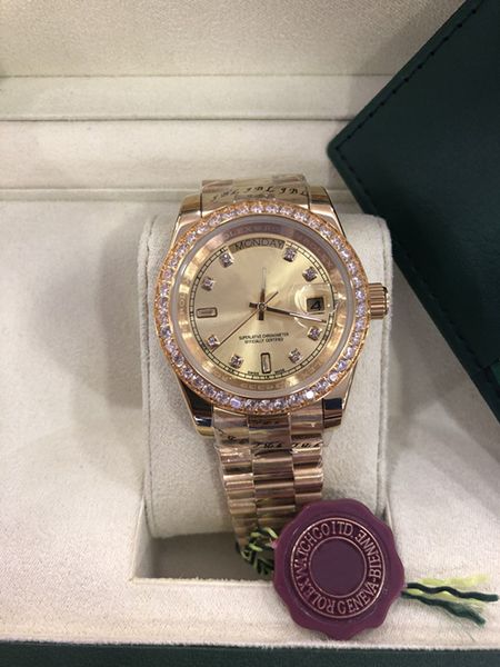 

2020 41mm stainless steel solid clasp automatic movement 2813 mechanical watch men big date president desinger mens watches, Slivery;brown