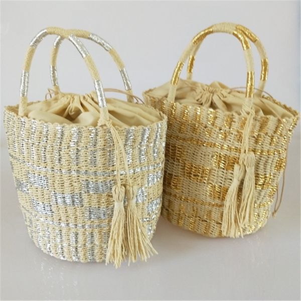 

2018 new fashion straw handbag women summer rattan bag handmade woven beach crossbody bags for women bag panelled totes