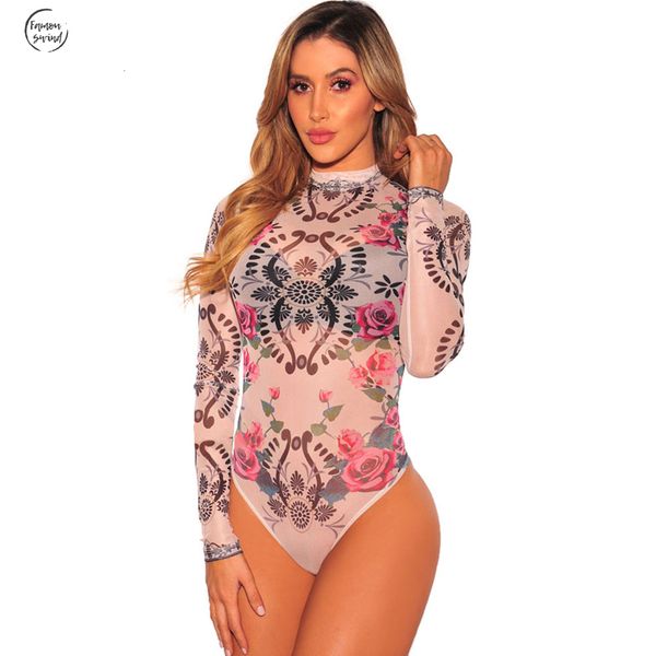 

sexy club комбинезоны lady женщины rompers bodycon комбинезон с длинным рукавом mesh bodysuit sheer trutleneck bodysuits, Black;white