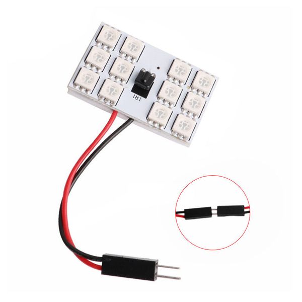 

2 шт интерьер автомобиля rgb led reading light dc 12v 12smd атмосфера лампа с пульта дистанционного управления m8617