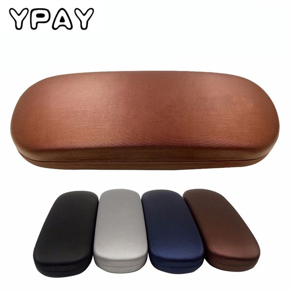 

ypay leather glasses case for men waterproof hard frame eyeglass case women reading glasses box black spectacle cases l874, Silver
