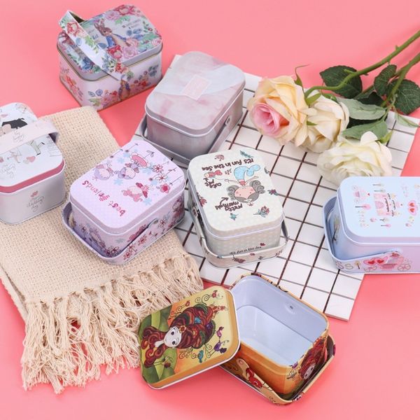 

handle tinplate box eyelashes packaging boxes lashes package customize storage cases makeup cosmetic case custom logo