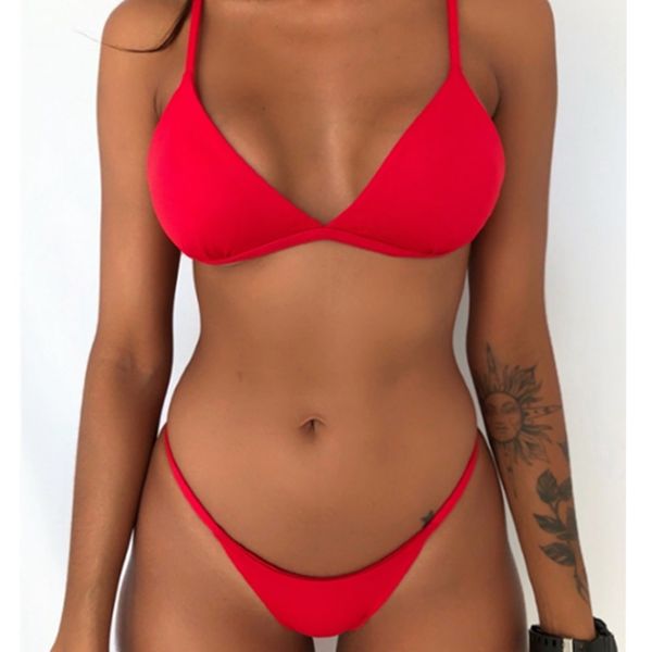

bikini swimsuit swimwear woman bikinis 2019 mujer red black bather swimming suit for women swimsuits female micro bikini, White;black