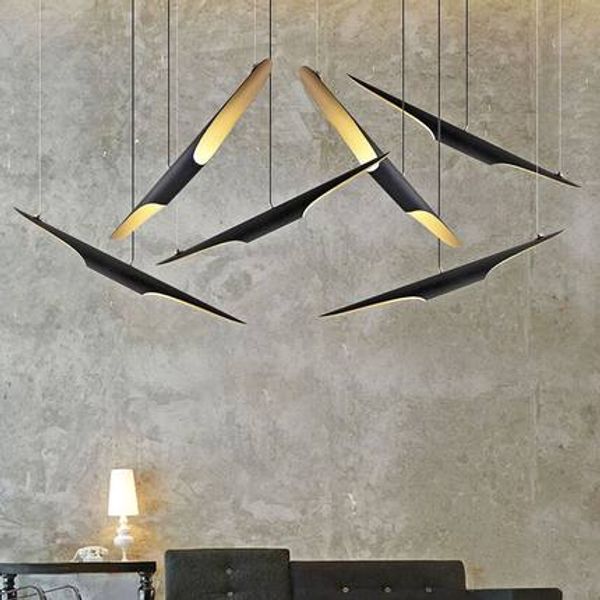 2019 New Delightfull Coltrane moderna lampada a sospensione obliqua creativa E27x2 alluminio nero + illuminazione ristorante moda color oro