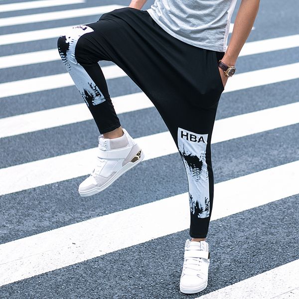 

2020 fashion harem pants men trainingsbroek mannen pantalones harem hombre mens streetwear pants with hiphop heren kleding, Black