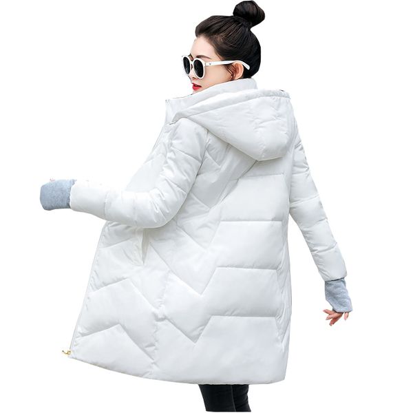

parka women winter coats long cotton casual hooded jackets women autumn thick warm winter parkas female overcoat coat 2020 new, Black