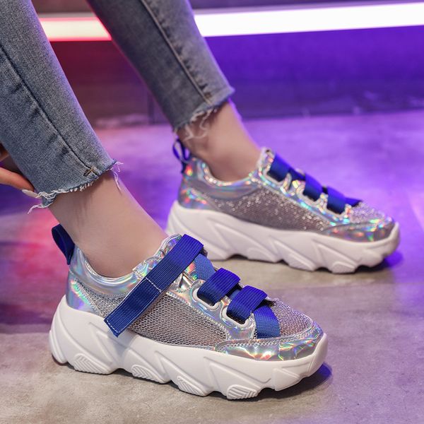 

sailing lunew sneakers women platform flats slip on silver soft bottom walking shoes fashion creepers ladies flat shoes xwd7706, Black
