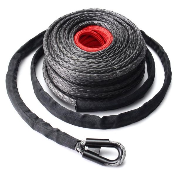 

2020 new 9.5mm*28m synthetic winch line cable rope 20500lbs hook + hawse fairlead for all-terrain vehicle sports utility vehicle