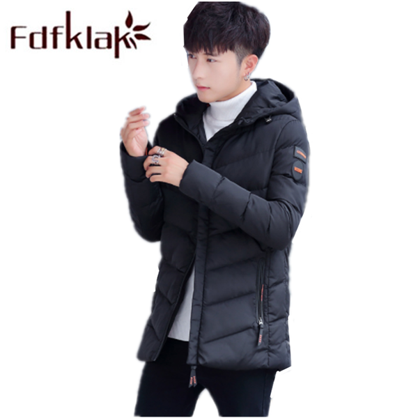 

fdfklak m-4xl plus size winter man coat casual men clothes thick warm men's jacket hooded outerwear long sleeve overcoat, Black