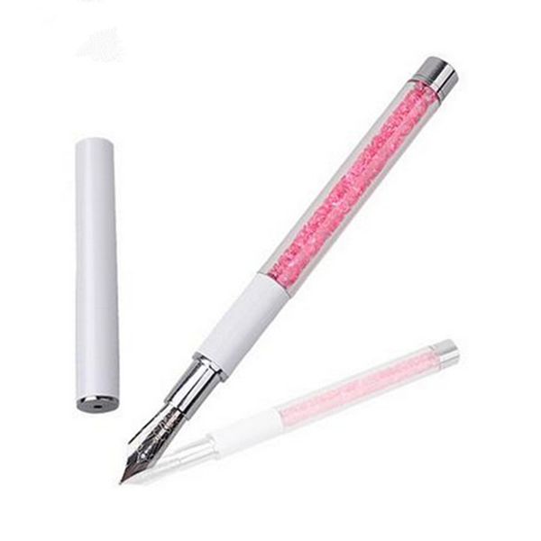 

nail art pen brush 5 dotting head nib rhinestone crystal metal tips painting drawing manicure tool cd88