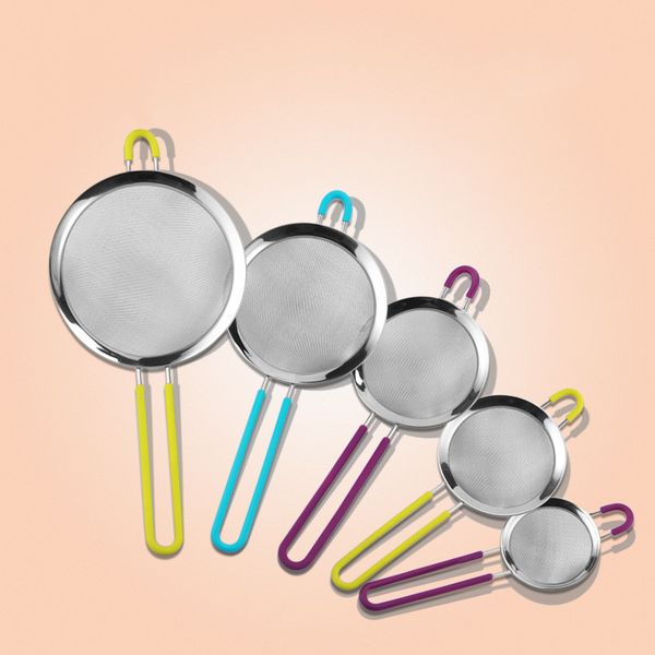 

mesh strainer stainless set - premium stainless steel fine mesh strainers, colanders and sifters crafted for quinoa with non slip handles