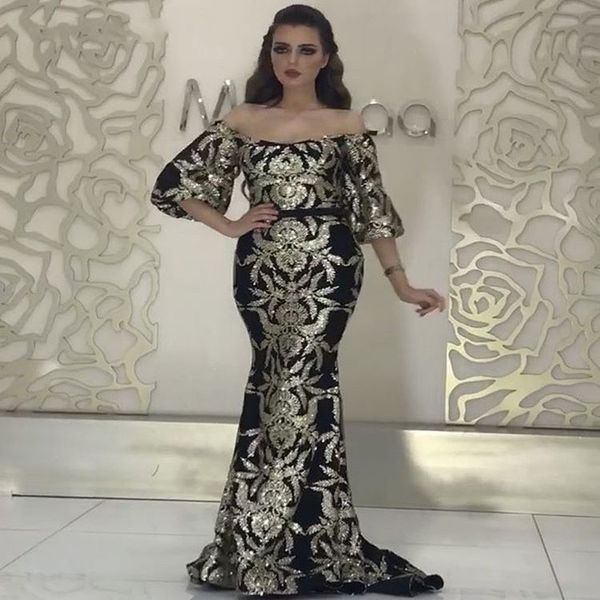 

Elegant Silver Mermaid Evening Formal Dresses 2019 Prom Gowns Evening Wear Plus Size Sequined Abendkleider yousef aljasmi