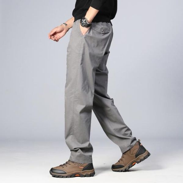 

men's casual trousers autumn winter loose cargo pants men straight cotton overalls high waist men's clothing bottoms 5xl fashion, Black