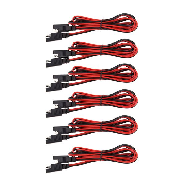 

6x universal 18awg sae extension adapters charger cables for solar batteries