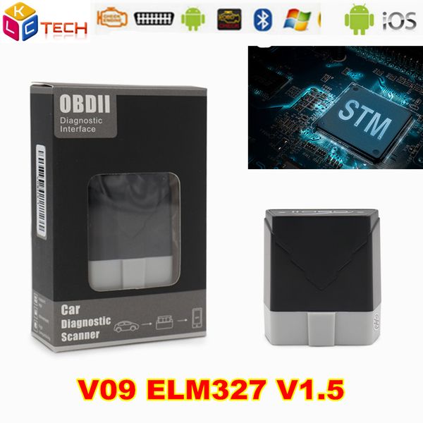 

10pcs/lot v09 elm327 v1.5 car diagnostic tool interface bluetooth elm327 obdii obd2 code reader scanner for android windows