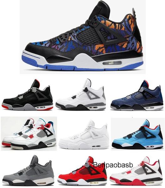 

новые 4 4s rush фиолетовый loyal синий бред чистая деньги мужчины джордон баскетбол обувь белый цемент красный огонь dunk сверху кроссовки с