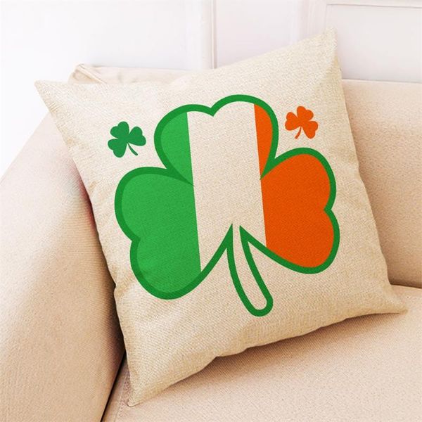

45x45cm st. patrick's day spring cushion cover cotton linen pillow case home decorative pillow cover throw pillowcase 2020