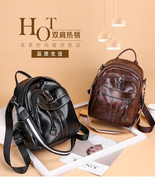 

fashion anti-theft backpack 2019 new quality pu women's bag wild retro multipurpose backpack leisure travel bag small