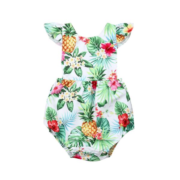 

newborn baby girls cotton romper summer sleeveless pineapple printed romper ruffles fashion jumpsuit outfits baby girls clothes