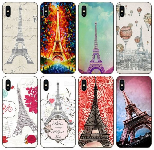 

tongtrade] comics manga caricature romantic love paris eiffel tower case for iphone 11 pro x xs max 8 7 6s 6 5s samsung s9 huawei p30 case