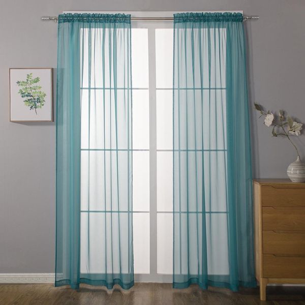 

hobbylane solid color shading tulle curtain for living room home window decoration