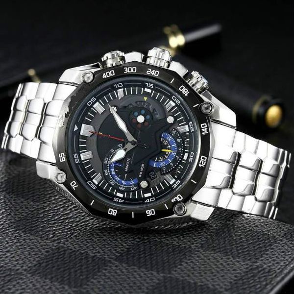 

new 6-pin multi-function male watch multi-function run second quartz movement band week function 316l fine steel gold steel coating anti-scr, Slivery;brown