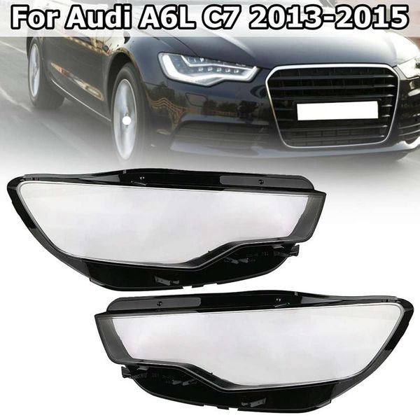 

1pair front left&right car headlight head light lamp lens light cover for a6l c7 2013 2014 2015 2016