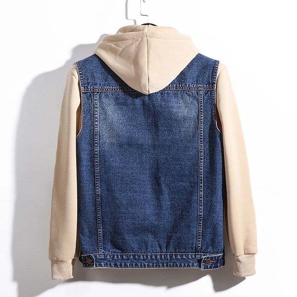 

popular brand large size mens autumn and winter new loose large size denim vest jacket plus fat mens denim jacket, Black;white