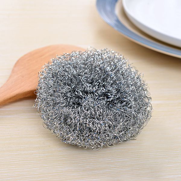 

4/6pcs stainless steel wire brush ball kitchen pot tableware cleaner scrub rust remover dish household cleaning scrubber