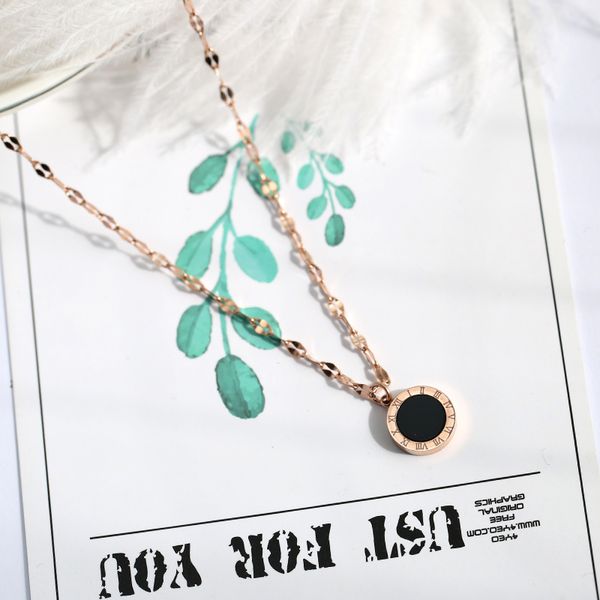 

pendant necklaces yun ruo simple & fashion rose gold color two sides shell necklace titanium steel jewelry woman never fade drop ship, Silver