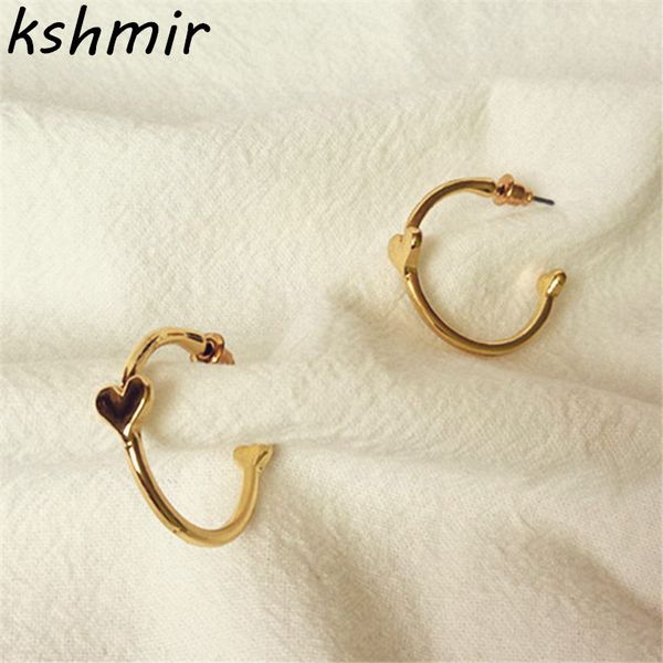 

temperament contracted semicircle love hearts earring eardrop joker fashion jewelry accessories earrings female personality, Silver