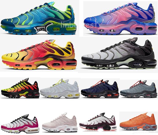 

new tn plus se og mens women running shoes triple white black gold gradient pack throwback future fashion trainer outdoor sports sneakers