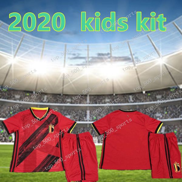 

kids footbal kit 2020 бельгия футбол джерси дети maillot de foot # 9 лукаку # 10 e.hazard # 7 de bruyne футбольная рубашка, Black