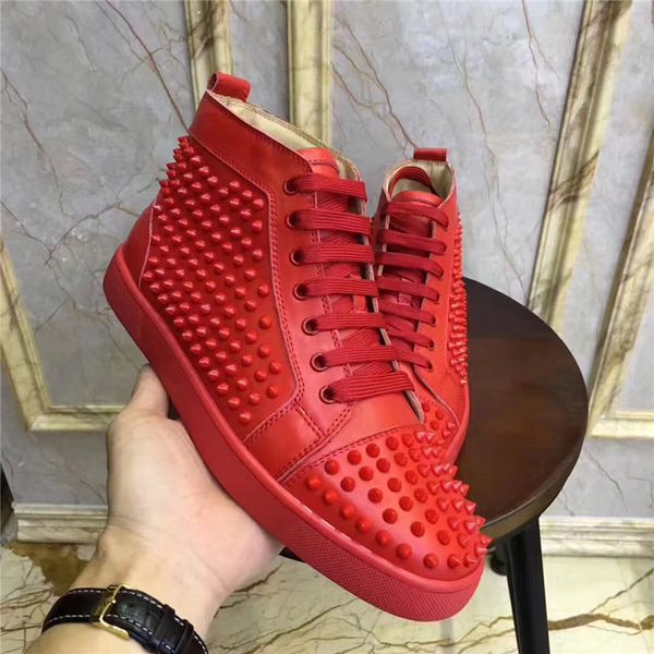 

2020 дизайнер мужской обуви женщины chaussures шипованной спайк кроссовки тройной черная белая красная кожа замша плоское дно случайные обув, Black