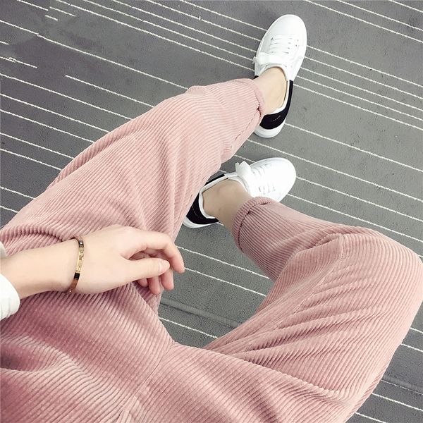 

autumn 3xl mujer sweatpants pants size elastic harem pants casual d05 corduroy plus pantalon trousers loose waist fsqan, Black