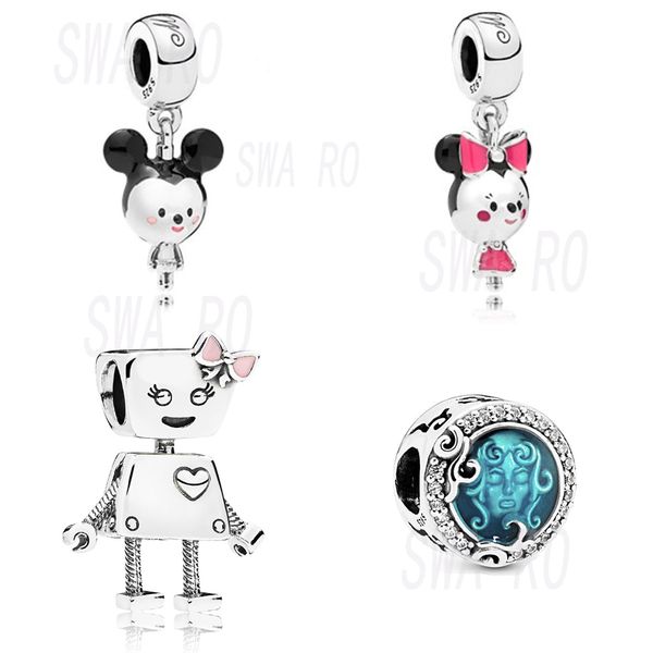 

2019 новый s925 синий лицо бисером лицо розовый белла бот шарм и моя мышь кулон diy браслет оригинальные дамы ювелирные изделия лучший подар