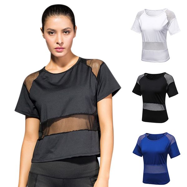 

women sportwear quick-dry breathable splice mesh loose for yoga ys-buy, Black;green
