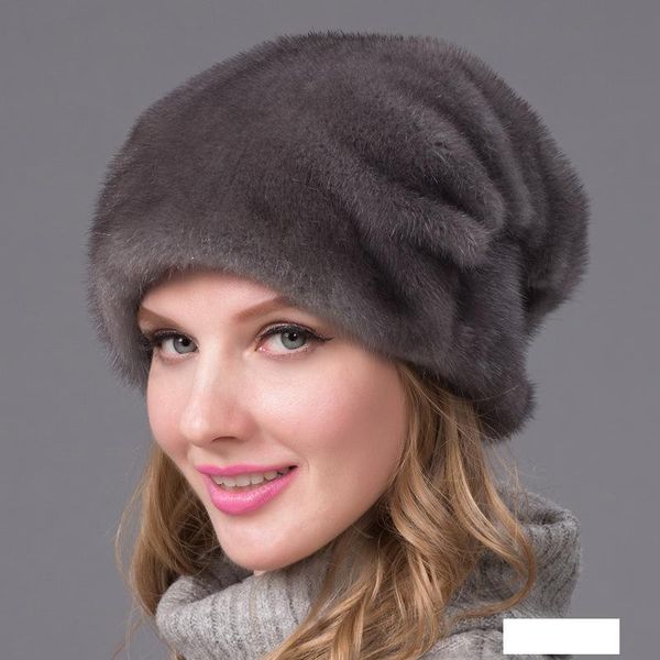 

authentic real mink hat winter russian women caps whole piece hats, Blue;gray