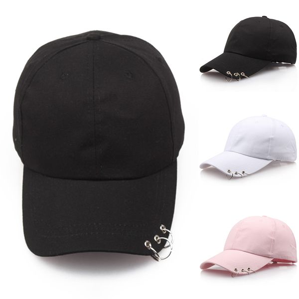 

baseball cap with rings bts jimin hat bts live punk hip hop caps cotton hoats cap iron ring hats adjustable baseball, Blue;gray