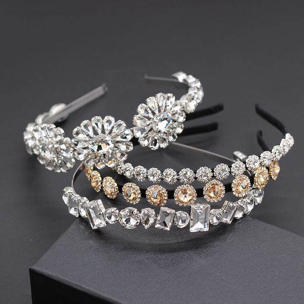 

простой горный хрусталь дикий большой цветок оголовье барокко мода личность многоцветный прозрачный кристалл цветок дикий оголовье 867, Golden;white