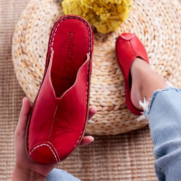 

heflashor women round toe flats slide sandals summer slippers cane woven beach shoes woman mule flat sandals sandalia feminina, Black