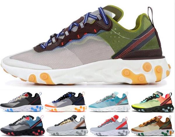 

sport shoes undercover x camo react element 87 55 designer shoes men women orange peel moss sail triple black white trainers sneakers