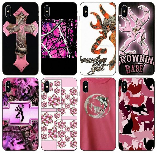 

tongtrade] pink camo browning чехол для apple iphone 11 pro max x xs 8р 7р 6p galaxy j4 j6 j8 s10 honor 7 htc desire 816 free case shipping