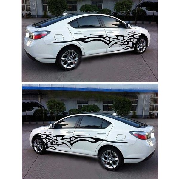 

car 2pcs/set universal car stickers whole body fire flame decor vinyl decals car styling stickers for truck auto