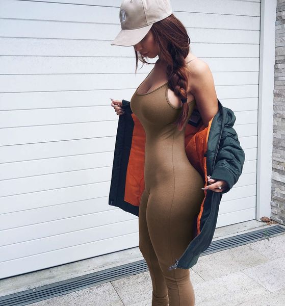 

womens designer jumpsuit 2019 new casual sling tight clothes fashion solid color yoga clothing luxury star sportwear 11 colors, Black;white