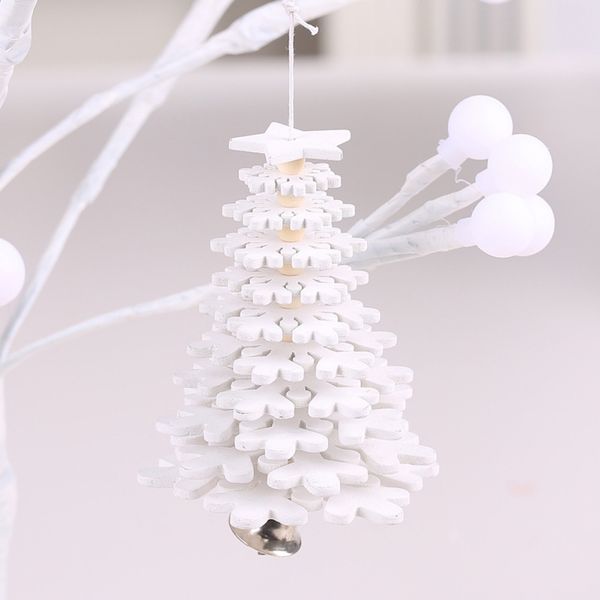 

diy 3d snowflake star christmas tree ornaments xmas tree hanging pendants wooden small bell decorations for home office