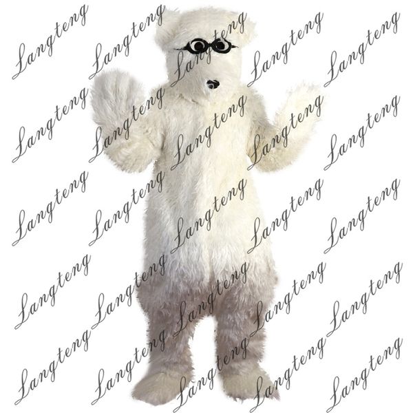 

2018 new white polar bear mascot costumes for adults circus christmas halloween outfit fancy dress suit 03, Red;yellow