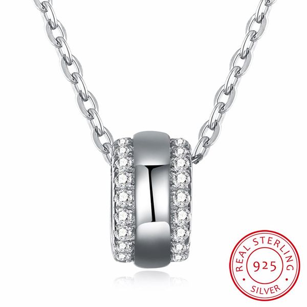 

sport men's rock necklace 925 silver chain slide silver pendant round choker necklace with diamond inlay both side