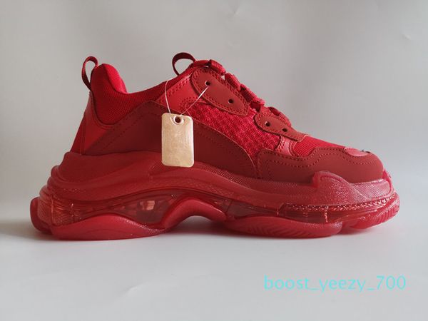 

2019 luxe paris triple s 3.0 sneakers fashion vintage height bottoms platform for mens women luxury designer red casual shoes eur35-45 b70, Black