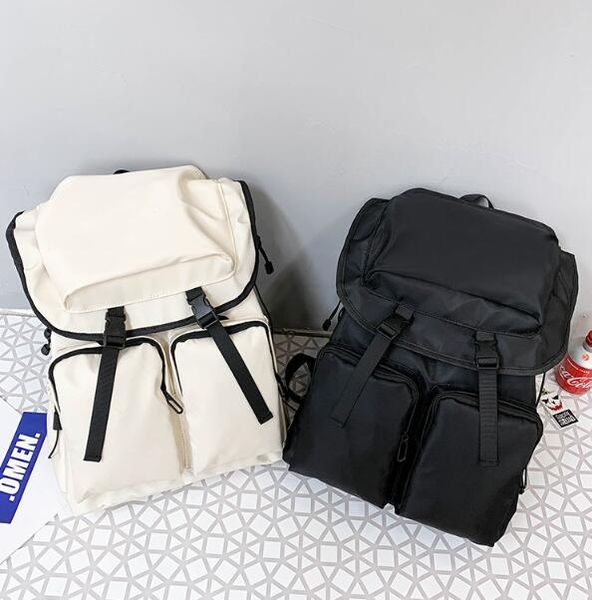 

backpack man travel bag large capacity plain student backpacks nylon waterproof multiple pockets